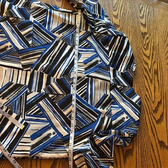 Kasper long modest royal blue, white and black dress jacket - Picture 7 of 10